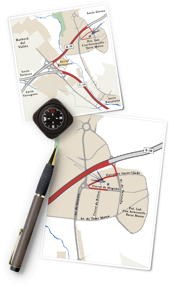 Mapas para llegar a la nave de Limpergraf